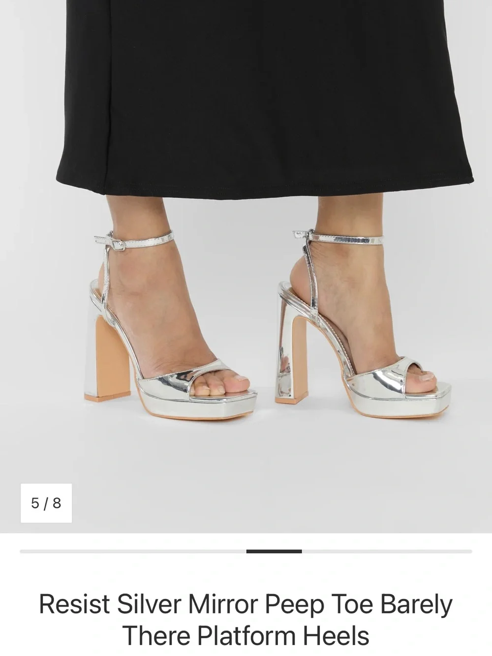 Silver Mirror Platform Heels